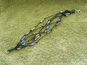 Blue and Green Paper Bead Bracelet