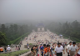 Looking down from  Sun Yat-Sen's mausoleum on the top of Purple Mountain